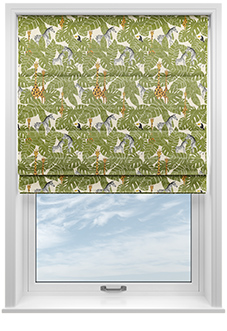 Wild Thing, Leaf - Motorised Roman Blind